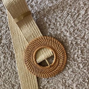 Beach summer dress belt with round buckle